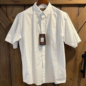 Ariat Jameson Short Sleeve Classic Shirt Mens L White Western Button Down